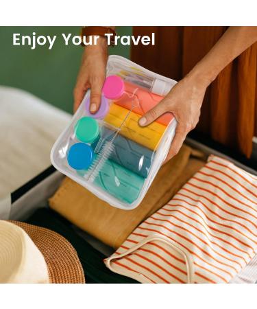 100ml x 4 Silicone Travel Bottles Set - Leakproof TSA Approved Portable Containers for Shampoo & Lotion - BPA Free in Pink Yellow Green & Blue - Buy Online on SooperMarket.com