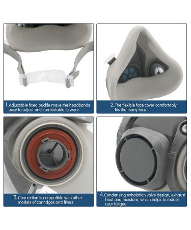 Ayybf Reusable Half Face Cover with 607 Sponge Filter for Painting and Dust Protection Medium - Buy Online on SooperMarket.com