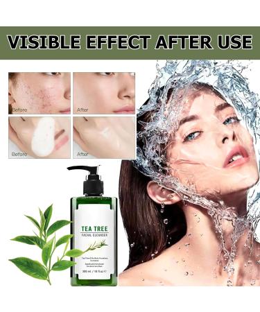 300ml Tea Tree Face Wash Large-capacity Facewash With Tea Tree Oil Tea Tree Acne Face Wash Exfoliating Face Wash Foaming Cleanser For Acne Prone & Oily Skin Face Wash - Soothe Facial Skin Care - Buy Online on SooperMarket.com
