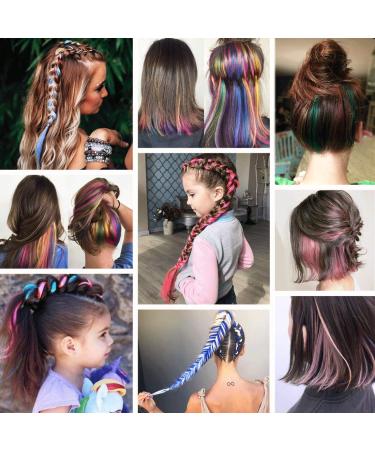 48 Pcs Colorful 21 Inch Straight Clip in Hair Extensions - Rainbow Multi-color Synthetic Long Hairpiece for Women, Girls, and Kids - 24 Colors, Perfect for Parties and Highlights - Buy Online on SooperMarket.com