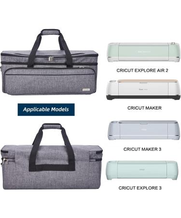 NICOGENA Double Layer Carrying Case for Cricut Explore Air 2 & Maker - Grey | Mat Pocket & Large Front Pockets for Tools & Supplies - Buy Online on SooperMarket.com