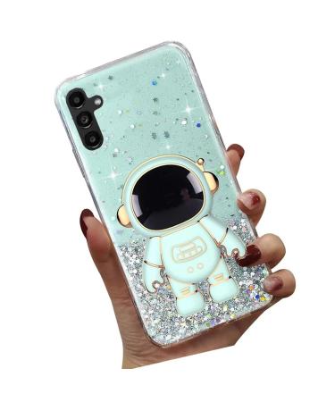 Tivenfezk Nadoli for Samsung Galaxy A34 5G astronaut Hidden Stand Casage caricature glitter stand soft silicone bling transparent protective cover samsung galaxy a34 5g green