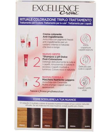 L'OR AL Paris Excellence Cr me 400 Natural Brown Permanent Coloring for Brunettes 100% White Hair Coverage Anti-yellowing Action Natural Result Protects and Strengthens Hair - Buy Online on SooperMarket.com