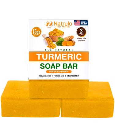 Natural Turmeric Soap Bar for Face & Body Turmeric Skin Brightening Soap for Dark Spots Intimate Areas Underarms Turmeric Face Wash Reduces Acne Fades Scars & Cleanses Skin 5oz Turmeric Bars