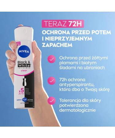Nivea Womens Deodorant Clear Spray Invisible For Black & White 150 Ml 4.95 Fl Oz (Pack of 1) - Buy Online on SooperMarket.com