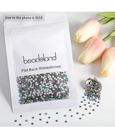 Buy Beadsland 1440 Flat Back Rhinestones - Green Volcano SS10 Nail Crystals for Stunning Nail Art - Buy Online on SooperMarket.com