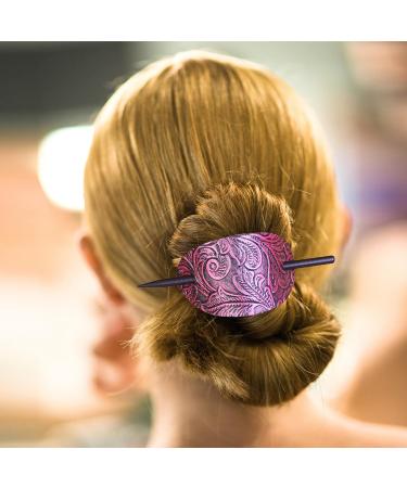 6-Piece Leather Hair Barrette Set for Women | Hair Accessories with Stick | Hair Clip Ponytail Pin for Long Hair - Buy Online on SooperMarket.com