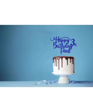 Personalized Happy Birthday Glitter Cake Decoration | Custom Colors & Names | Cakeshop - Buy Online on SooperMarket.com