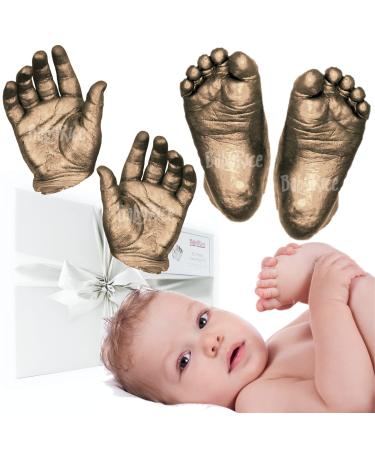 BabyRice Large Baby Hand and Foot Casting Kit Boxed Includes Metallic Paint (Bronze)