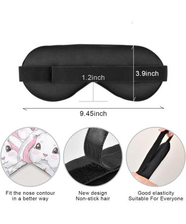 Haskirky Light Blocking Eye Mask - Adjustable Breathable Travel Mask for Men and Women - Ideal for Yoga, Meditation, Business Trips - Cute Rabbit Pattern - Buy Online on SooperMarket.com