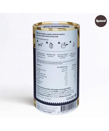 Spoond Thick & Creamy Belgian Malted Milk Hot Chocolate Powder - With Milk Chocolate Flakes Malted Milk & Rich Cocoa Powder - Nut Free Irish Made Award Winning - 245g Instant Hot Chocolate Powder - Buy Online on SooperMarket.com