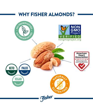 Fisher Sliced Almonds 24 oz - Unsalted, Gluten Free, Non-GMO, Keto, Paleo, Vegan Friendly - Buy Online on SooperMarket.com