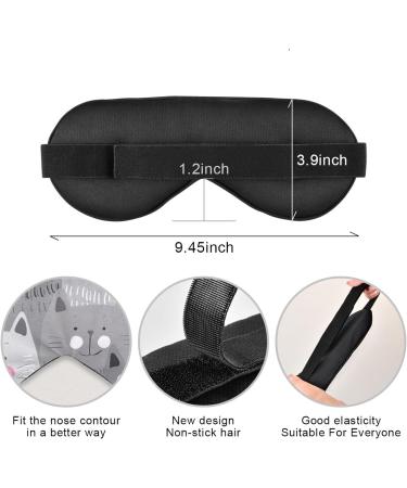 Haskirky Light Blocking Eye Mask - Adjustable Unisex Travel Mask for Deep Sleep, Yoga, and Meditation - Breathable & Comfortable - Cat Grey - Buy Online on SooperMarket.com
