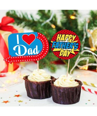 Neamou Dad Cupcake Toppers | Cake Cupcake Decorations - Cupcake Picks Cake Toppers Ake Cupcake Decorations Birthday Party Cake Decorations Toppers Picks - Buy Online on SooperMarket.com