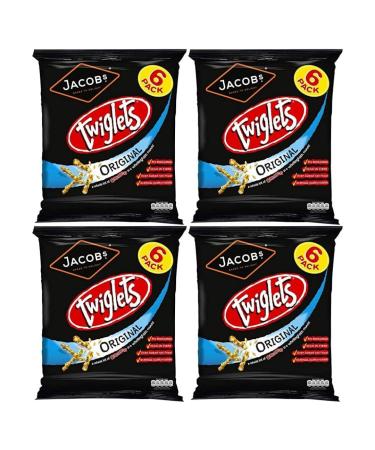 Snack Pack Bundle Containing Jacob's Twiglets Original 24g x 6 per Pack (4 Pack)