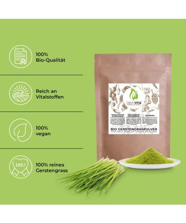 Buy Organic Barley Grass Powder 800g | German Cultivation | Raw Vegan | No Additives | Great Vita - Buy Online on SooperMarket.com