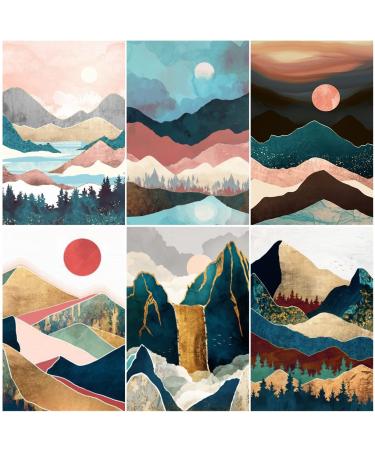LFMU 6 Pack Diamond Painting Kits for Adults Full Round Drill Diamond Painting Abstract Landscapes DIY 5D Diamond Art Craft for Home Wall Decor Gift (12x16inch) DP Multicolored