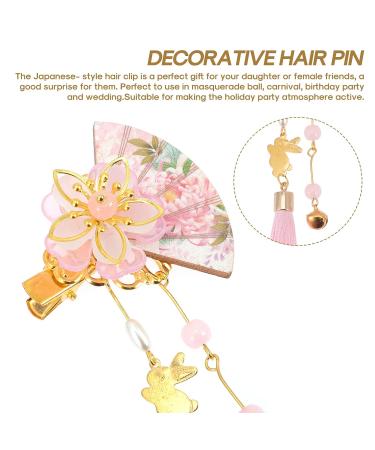 FRCOLOR 2Pcs Japanese Tassel Kimono Flower Hairpins - Traditional Duckbill Hair Barrettes for Women & Girls - Buy Online on SooperMarket.com