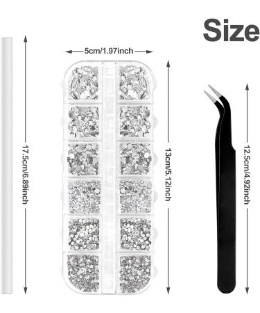 Sularpek 1440 Pcs Rhinestones Nail Gems Set with Tools - Crystal Flat Back Gems for Nail and Face Art | Includes Tweezers and Dotting Pen - Buy Online on SooperMarket.com