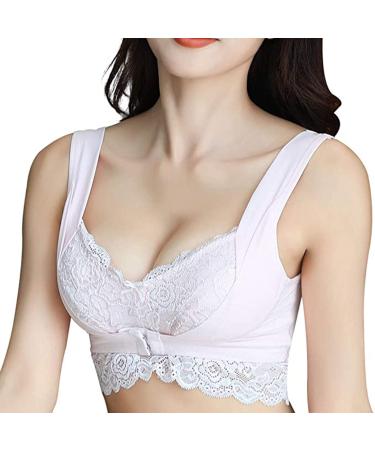 QWUVEDS No buckle milk lace sleeping r sexist front breasts of steel gathe summer outfit pink XL