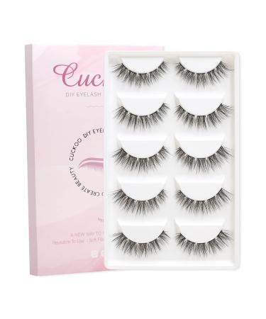 Cuckoo DIY Eyelash Extension Individual Lash 50 Clusters Volume Lashes Set  8-15MM 3D Effect Glue Bonded Band Individual Lashes  False Eyelashes Extension Natural Look DIY Eyelash Extension Kit-522