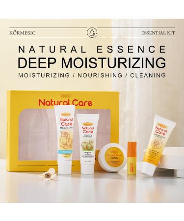 Natural Essence Skin Care Set - Daily Moisturizing Essentials | Beeswax Lip Balm Coconut Foot Cream Milk Lotion Chamomile Cleanser Lavender Salve | International Shipping - Buy Online on SooperMarket.com