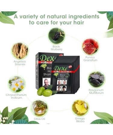 MQUPIN Black Hair Dye Shampoo - Instant, Easy-to-Use Permanent Hair Color for Men and Women - Natural Ingredients (10 PCS) - Buy Online on SooperMarket.com