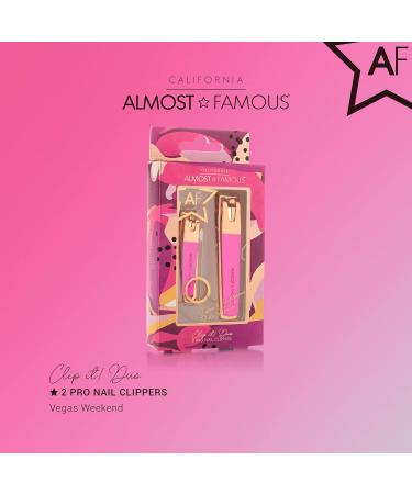 Almost Famous Beauty Ergonomic Non-Slip Soft-Touch Curved Nail Clippers Set - Pink (Pack of 2) Rose Gold / Pink - Buy Online on SooperMarket.com