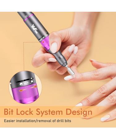 Nail Milling Mills for Geln gel - Yafex 11-in-1 Electric Nail Cutter 35000 RPM Professional Manicure & Pedicure Set Safety Lock Violet - Buy Online on SooperMarket.com