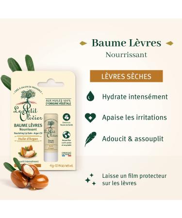 Le Petit Olivier Nourishing Lip Balm Stick | Argan Oil Enriched | Softens & Smooths Dry Lips | Natural Vegetable Oils | 0.14 oz - International Shipping - Buy Online on SooperMarket.com