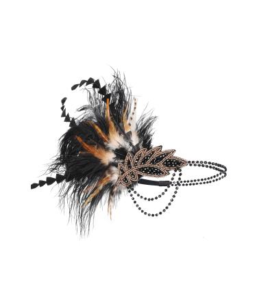 BABEYOND Feather Headpiece Sequined Showgirl Flapper Headband 1920s Accessories (style 1)