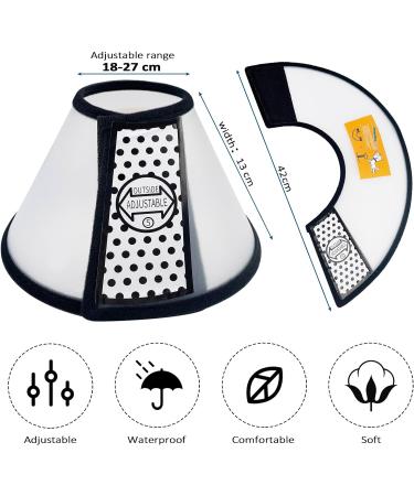 Mesybveo Adjustable Dog Collar & Cat Cone - 2 Piece Break for Dogs Lightweight Comfort Pet Funnel (18-27cm) - Buy Online on SooperMarket.com