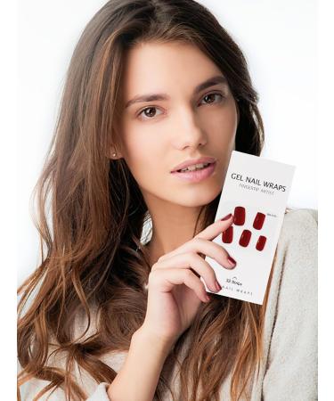 Kalolary 32PCS Red Gel Nail Polish Strips | Waterproof Adhesive Full Wrap Stickers with Nail File and Stick | UV/LED Lamp Required - Buy Online on SooperMarket.com