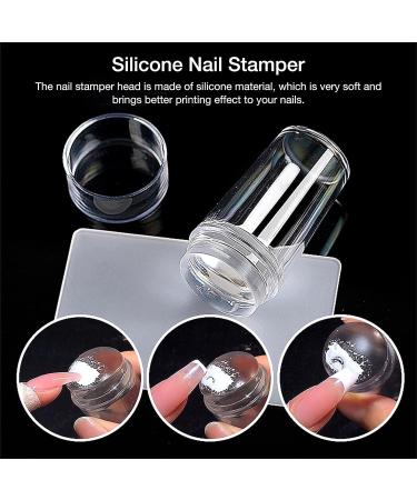Certainoly Nail Art Stamper - Clear Jelly Silicone Stamping Kit with Scraper & Image Plate for Perfect DIY Manicure - Buy Online on SooperMarket.com
