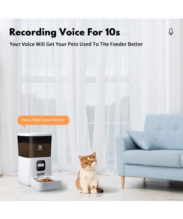 WOPET Automatic Cat Feeder Timed Dog Feeder Pet Food Dispenser with Desiccant Bag for Dry Food Programmable Portion Control & Voice Recorder for Small / Medium Pets White - Buy Online on SooperMarket.com
