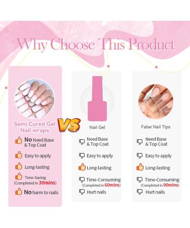 tongfeng Gel Nail Strips Glitter Nail Stickers for Gel Polish Semi Cured Gel Nail Polish Wraps with Nail Light Gel Polish Strips with Nail Lamp Suitable for Manicure Lover N038 - Buy Online on SooperMarket.com