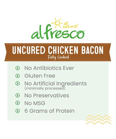al fresco Fully Cooked Uncured Chicken Bacon 3 oz - Delicious & Convenient Bacon Alternative - Buy Online on SooperMarket.com