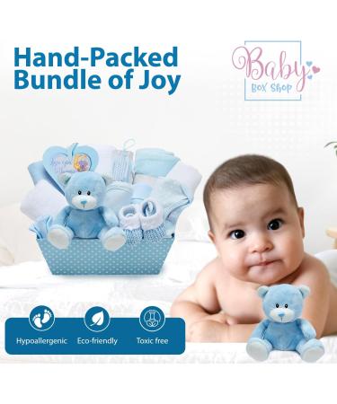 Baby Box Shop New Born Baby Boy Gifts Set - Blue | New Baby Essentials & Hampers - Buy Online on SooperMarket.com