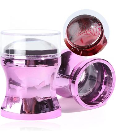 Bexdug Silicone Nail Stamp - Transparent Soft Nail Art Stamper & Scraper Set | DIY Manicure Tool | Clear Silicone Heads in Violet - Buy Online on SooperMarket.com