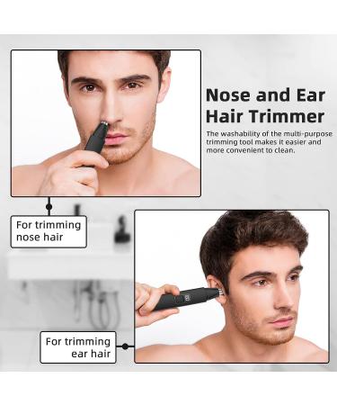 Smity Rechargeable Nose Hair Trimmer with Dual Edge Blades and LED Light - Painless Cordless Ear and Eyebrow Trimming Tool for Men and Women - Buy Online on SooperMarket.com