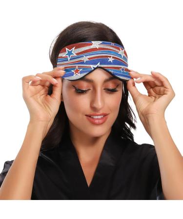 Haskirky Light Blocking Eye Mask - Breathable & Adjustable for Men and Women - Ideal for Travel, Yoga, Meditation - Deep Sleep Goodies - Blue/Red/White - Buy Online on SooperMarket.com
