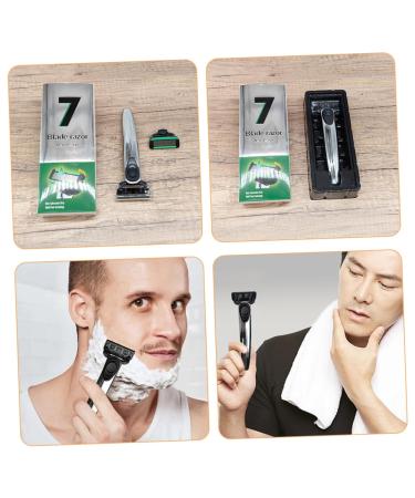 Professional Stainless Steel Men's Safety Razor Set - Short Handled Butterfly Open Beard & Eyebrow Trimmer for Precision Grooming - Buy Online on SooperMarket.com