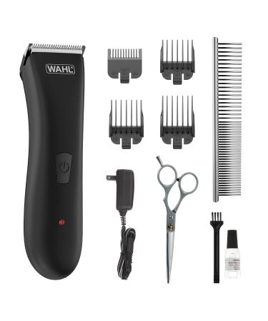 Wahl Clipper Rechargeable Pet Clipper Kit with Rinseable Stainless Steel Precision Blades for Hygienic Grooming at Home with Premium Stainless Steel Detangling Comb and Scissors - Model 9179
