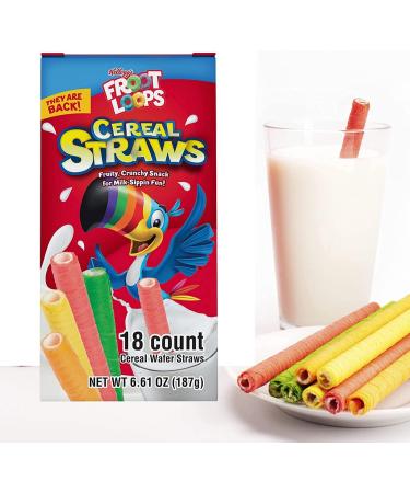 2023 Kellogg's Cereal Straws Froot Loops - 18 Count Pack | Nostalgic Edible Breakfast Straw for Kids | Best Milk Alternatives | 90's Childhood Treat - Buy Online on SooperMarket.com