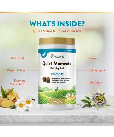NaturVet Quiet Moments Calming Aid Plus Melatonin 240 Soft Chews 18.6 oz (528 g)