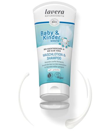 Lavera Baby Sensitive Waschlotion & Shampoo 200ml | Organic Aloe Vera | Gentle Skin-Friendly Vegan Natural Cosmetics for Babies - Buy Online on SooperMarket.com