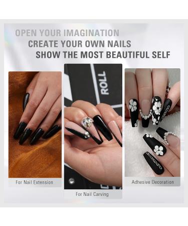 Black Acrylic Powder for Nails - Professional Lasting Extension French Nail Art - 1oz - Buy Online on SooperMarket.com