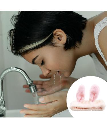 Headband for Washing Face and Makeup Cute Bunny Ear Hairband Elastic Headband for Shower Sports Spa Skincare Beauty Head Wraps Hair Accessories for Women Girls Pink - Buy Online on SooperMarket.com