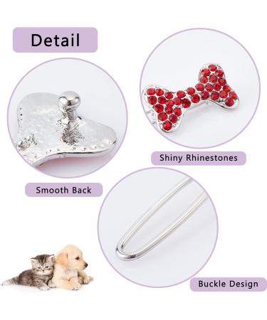 AMIJOUX 5pcs Rhinestone Dog Hair Clips | Stylish Bowknot Grooming Accessories for Small Dogs & Cats - Buy Online on SooperMarket.com