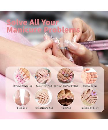 MEGACHIC 35000RPM Cordless Electric Nail Drill for Professional Manicure Pedicure - Rechargeable Efile with Drill Bits & Sanding Bands - Ideal for Acrylic Gel Nails at Home & Salon - Buy Online on SooperMarket.com